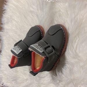 Classic fashion brand raw 3301 baby boots grey fluffy inside